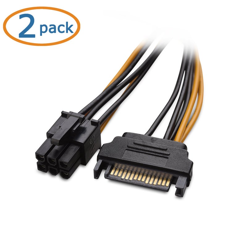 Cable Matters 2-Pack 6 Pin to SATA Power Cable (SATA to 6 Pin PCIe) - 8 Inches - Image 2